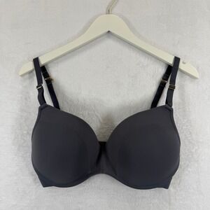 Lively Womens 34DDD Grey Full Coverage Push Up Bra Wireless Adjustable Straps